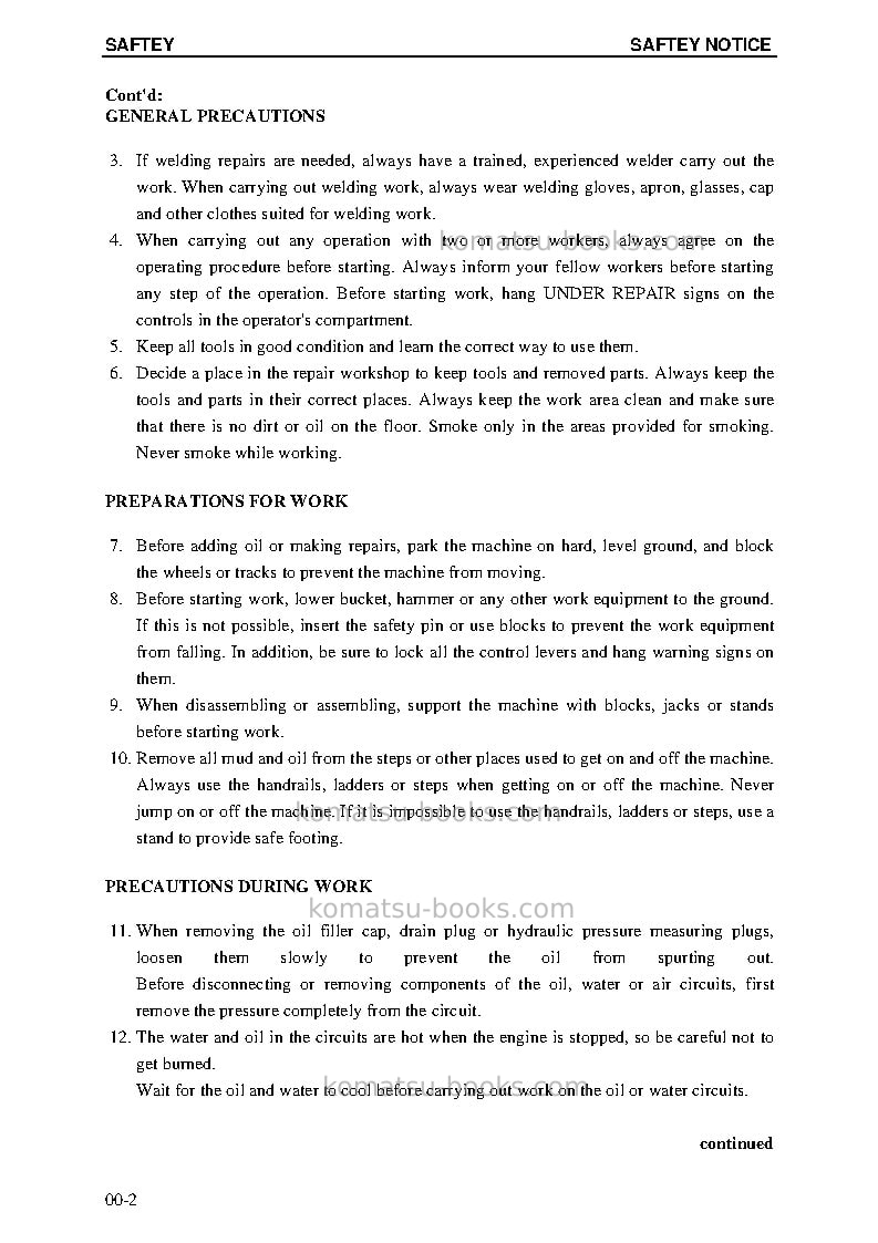 Komatsu pc8000-6deu-electric motor Repair & maintenance cover Page 6
