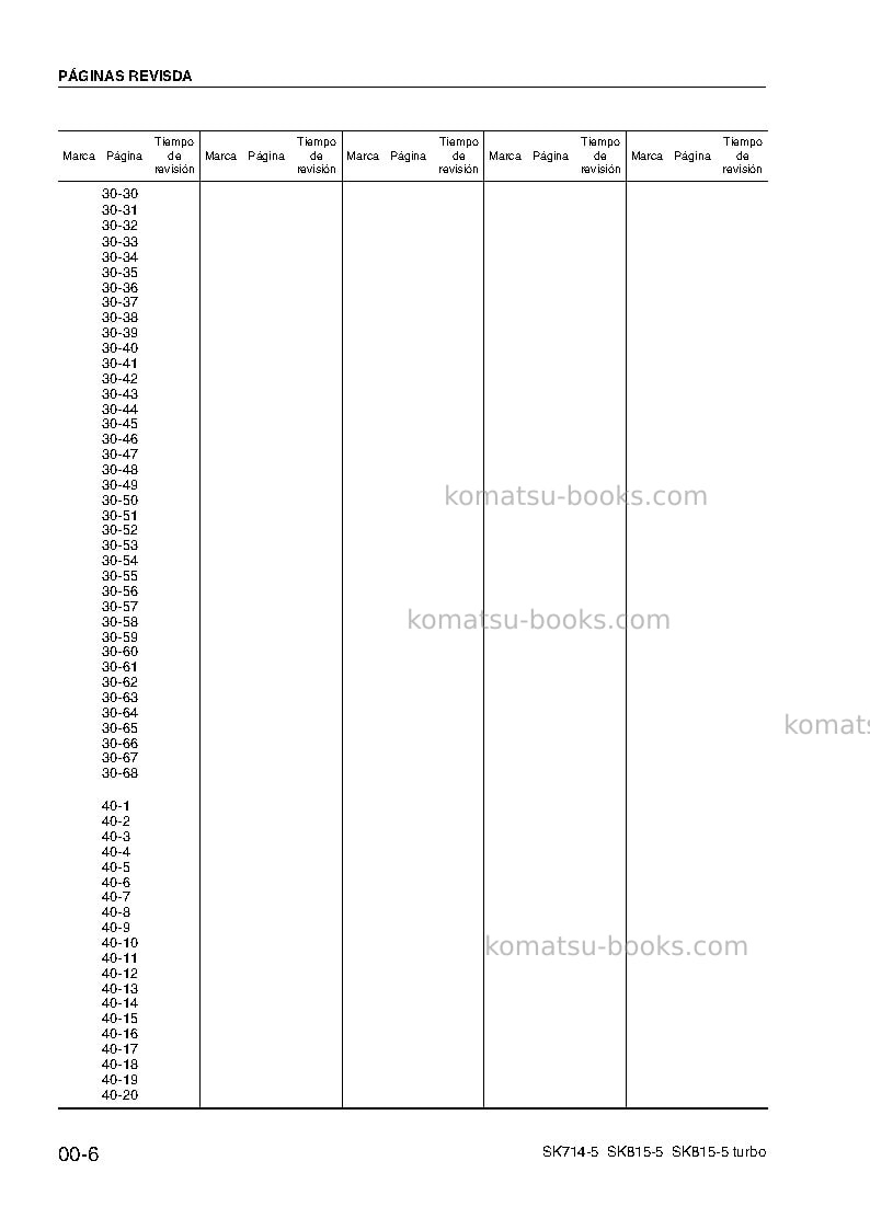 Komatsu sk714-5ita-/ Reparación y mantenimiento cover Page 6
