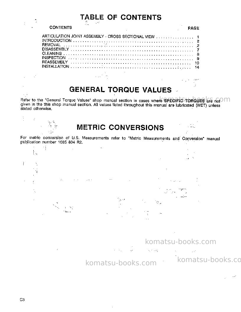 Komatsu a566e Repair & maintenance cover Page 6 Komatsu a566e Repair & maintenance cover Page 6
