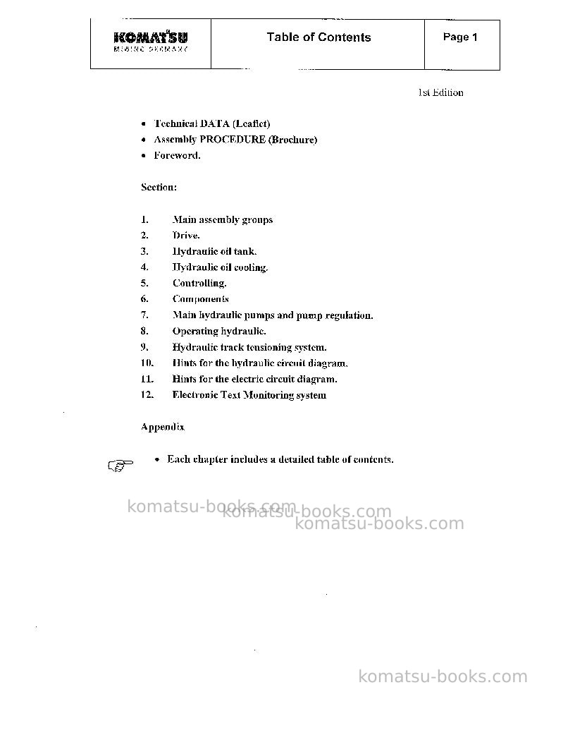 Komatsu pc3000-1deu Repair & maintenance cover Page 6