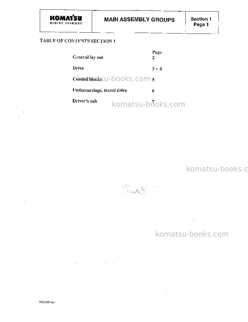 Komatsu pc5500-6deu Repair & maintenance cover Page 6 Komatsu pc5500-6deu Repair & maintenance cover Page 6