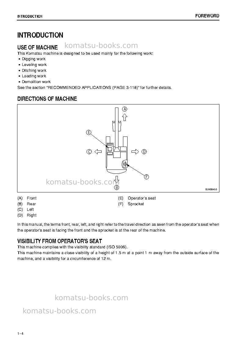 Komatsu pc308uslc-3jpn-e0 Operation manual cover Page 6