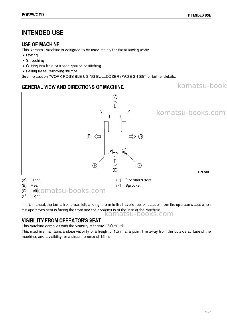 Komatsu d39px-22jpn Operation manual cover Page 6 Komatsu d39px-22jpn Operation manual cover Page 6