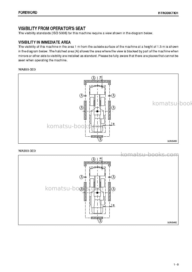 Komatsu wa800-3jpn-e0 Operation manual cover Page 6 Komatsu wa800-3jpn-e0 Operation manual cover Page 6