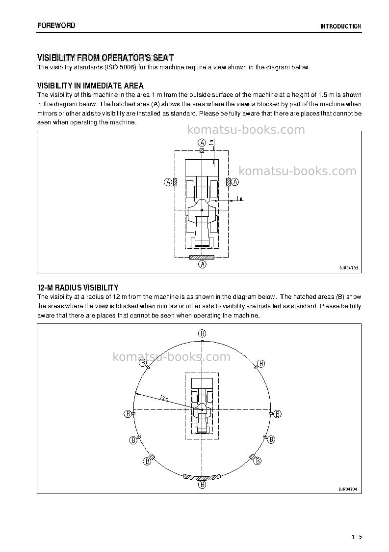 Komatsu wa500-6jpn Operation manual cover Page 6 Komatsu wa500-6jpn Operation manual cover Page 6