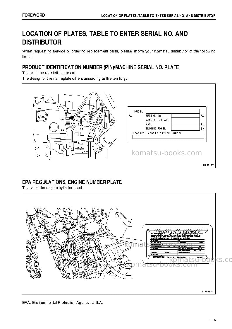 Komatsu hm350-2jpn Operation manual cover Page 6 Komatsu hm350-2jpn Operation manual cover Page 6