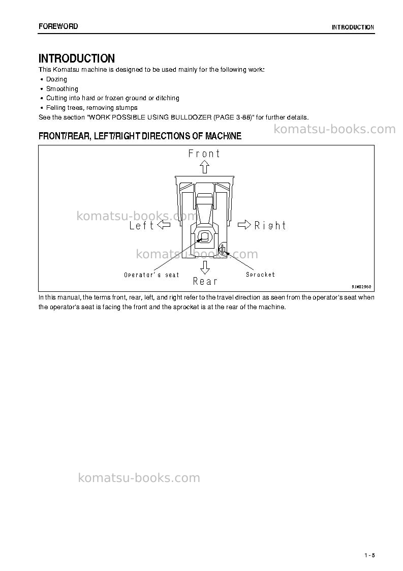 Komatsu d65e-12jpn Operation manual cover Page 6 Komatsu d65e-12jpn Operation manual cover Page 6