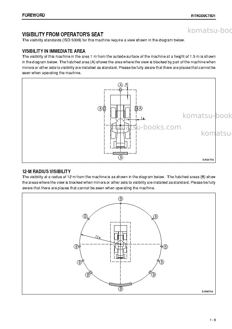 Komatsu wa500-6jpn-for n. america Operation manual cover Page 6 Komatsu wa500-6jpn-for n. america Operation manual cover Page 6