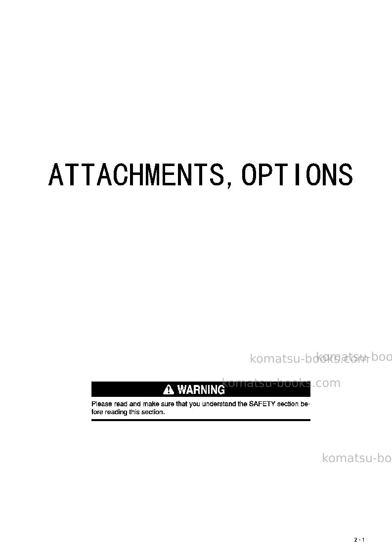Komatsu hd785-7jpn-for kal Operation manual cover Page 6 Komatsu hd785-7jpn-for kal Operation manual cover Page 6