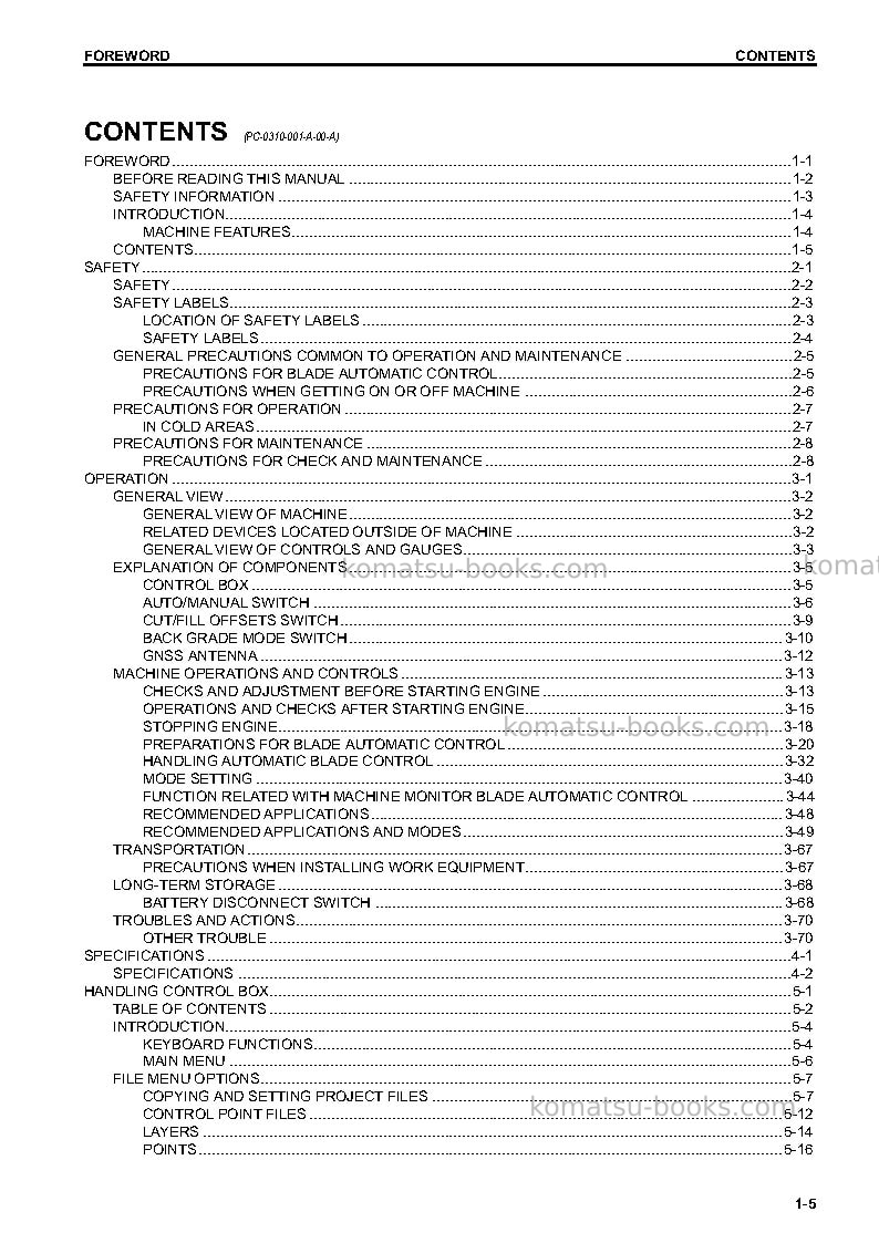 Komatsu d61exi-23jpn Operation manual cover Page 6 Komatsu d61exi-23jpn Operation manual cover Page 6
