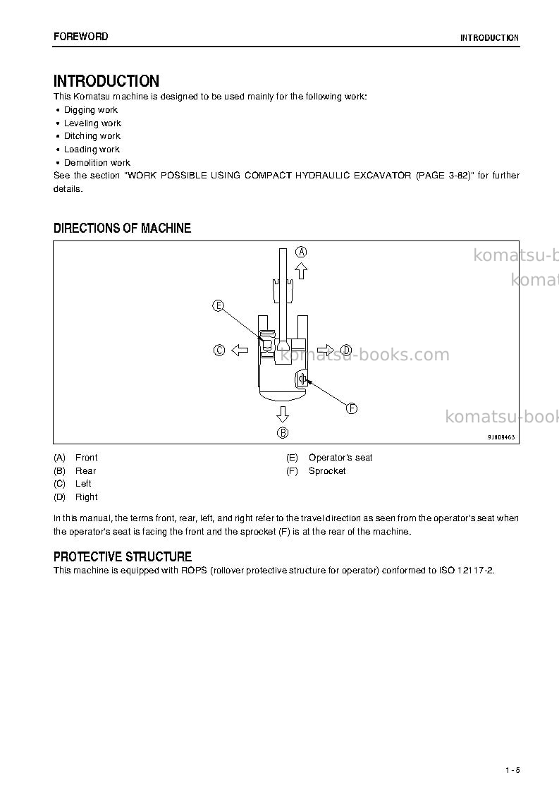 Komatsu pc55mr-3jpn Operation manual cover Page 6