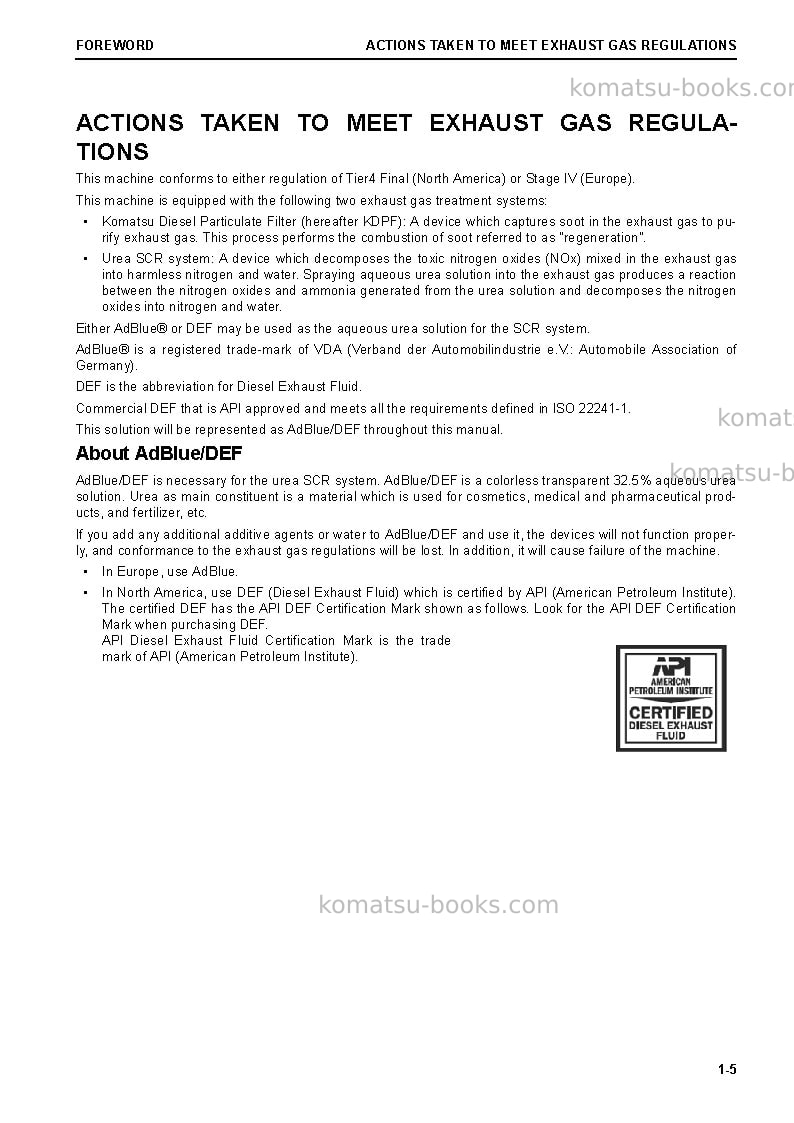 Komatsu hm300-5jpn Operation manual cover Page 6