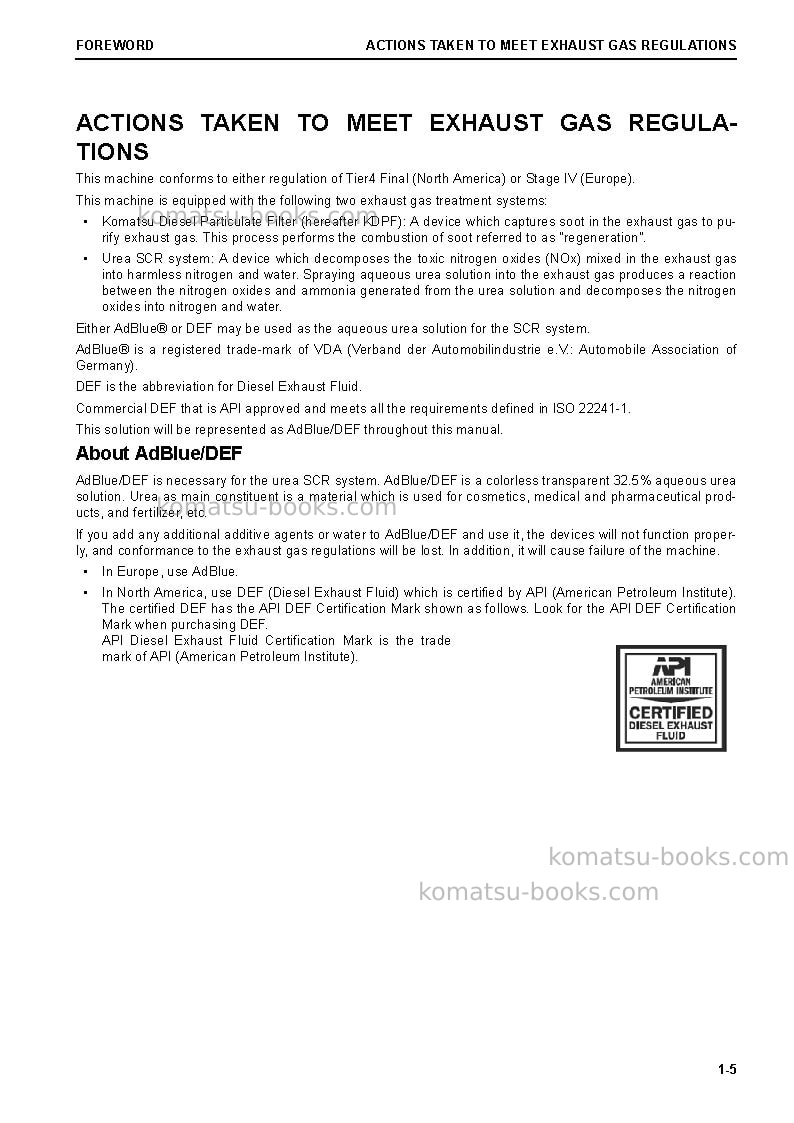 Komatsu wa470-8jpn Operation manual cover Page 6 Komatsu wa470-8jpn Operation manual cover Page 6