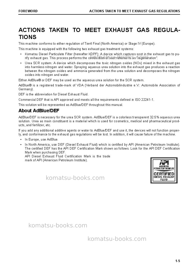 Komatsu hm400-5jpn Operation manual cover Page 6 Komatsu hm400-5jpn Operation manual cover Page 6
