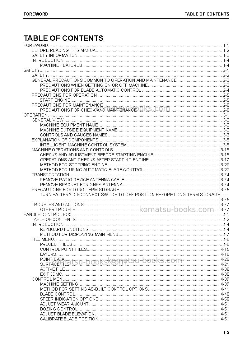 Komatsu d155axi-8jpn Operation manual cover Page 6 Komatsu d155axi-8jpn Operation manual cover Page 6