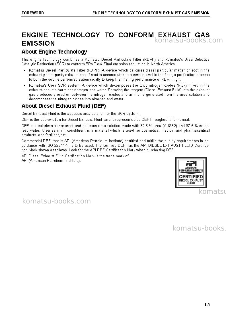 Komatsu wa470-8jpn Operation manual cover Page 6 Komatsu wa470-8jpn Operation manual cover Page 6