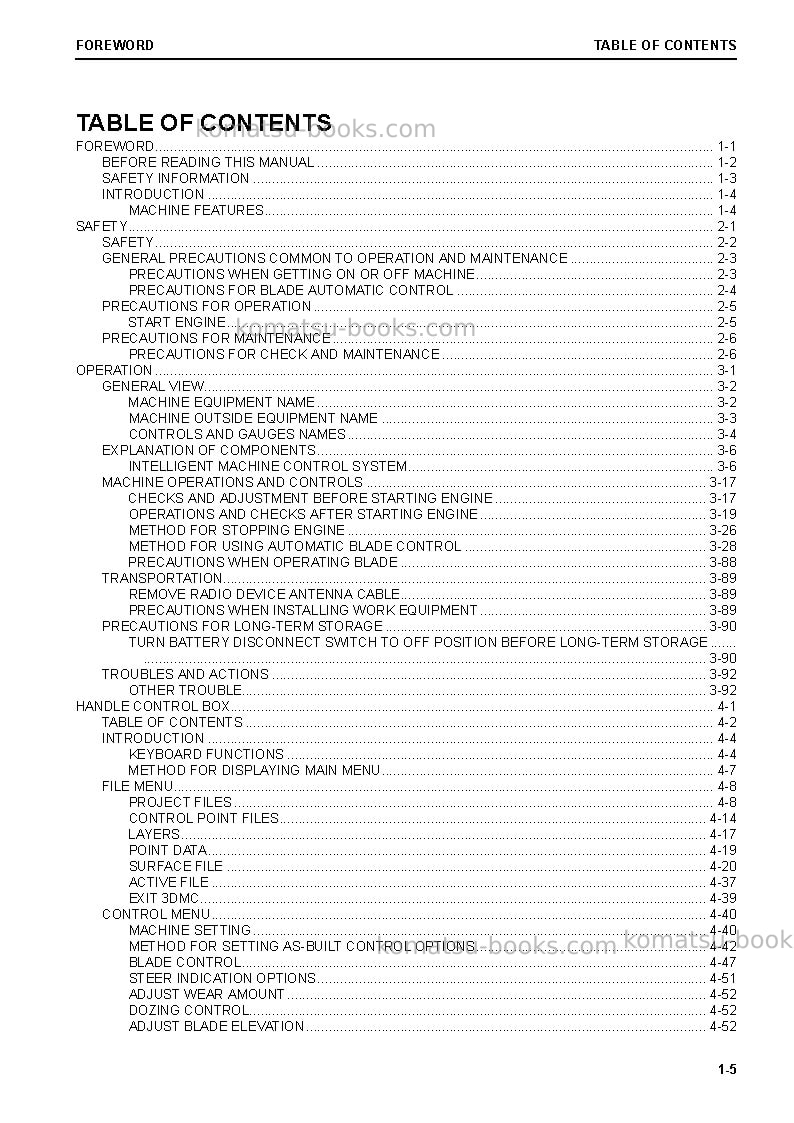 Komatsu d65pxi-18jpn Operation manual cover Page 6 Komatsu d65pxi-18jpn Operation manual cover Page 6