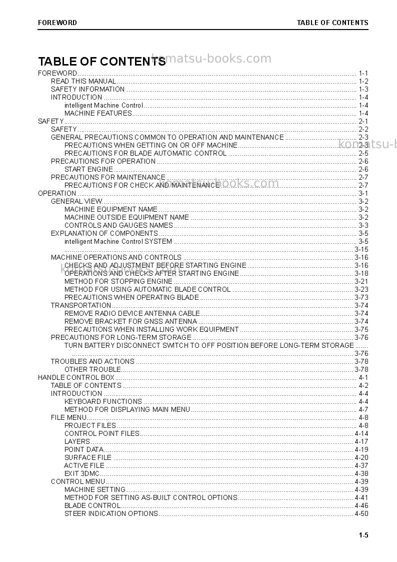Komatsu d85exi-18jpn Operation manual cover Page 6 Komatsu d85exi-18jpn Operation manual cover Page 6