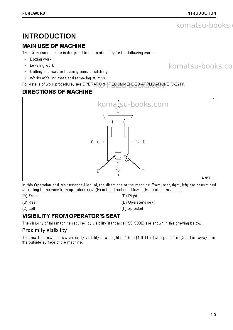 Komatsu d37px-24jpn Operation manual cover Page 6 Komatsu d37px-24jpn Operation manual cover Page 6