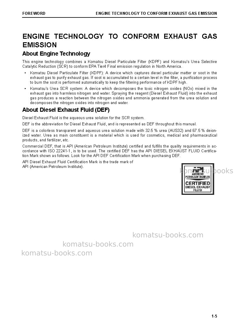 Komatsu wa270-8jpn Operation manual cover Page 6 Komatsu wa270-8jpn Operation manual cover Page 6