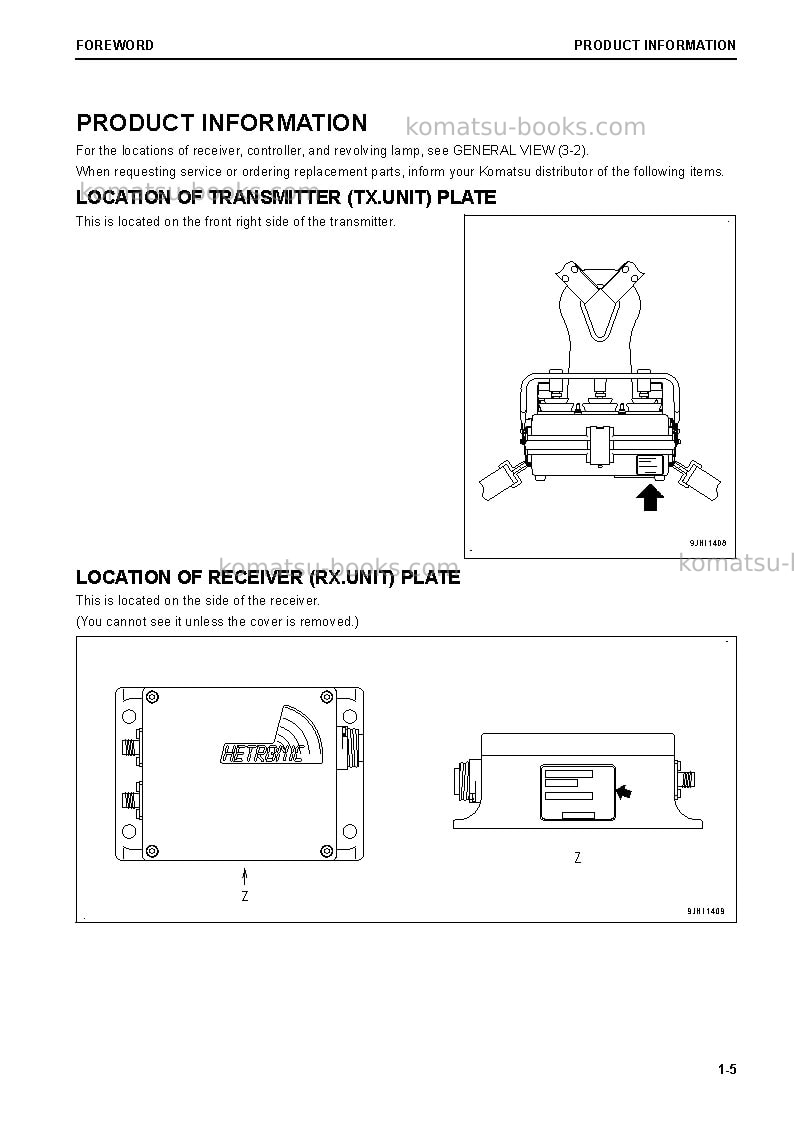 Komatsu d65pxi-18jpn-radio control spec. Operation manual cover Page 6 Komatsu d65pxi-18jpn-radio control spec. Operation manual cover Page 6