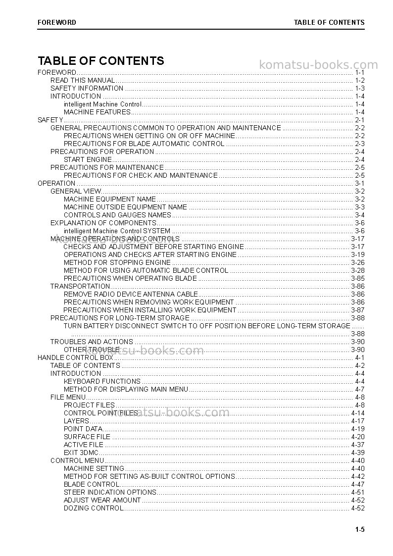 Komatsu d65exi-18jpn Operation manual cover Page 6 Komatsu d65exi-18jpn Operation manual cover Page 6