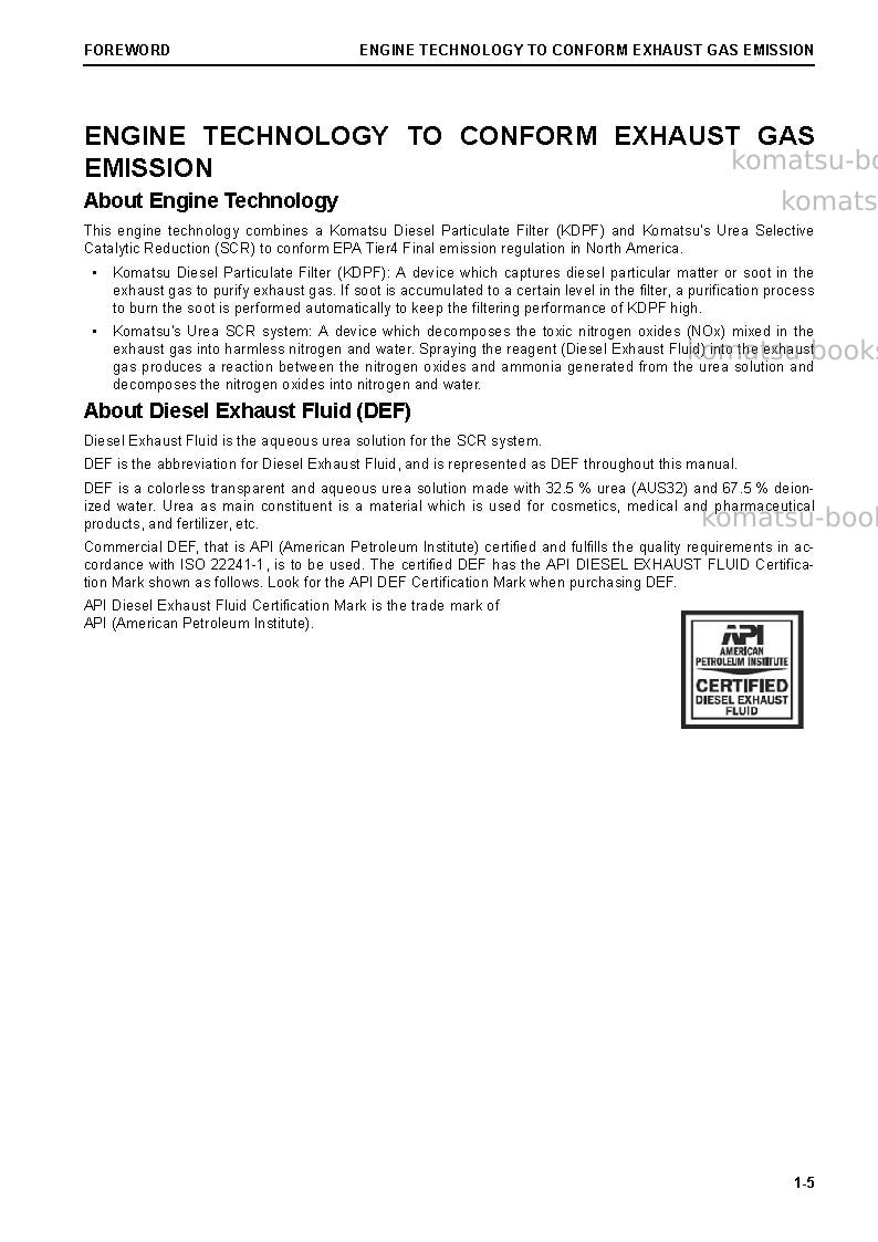 Komatsu wa480-8jpn Operation manual cover Page 6 Komatsu wa480-8jpn Operation manual cover Page 6