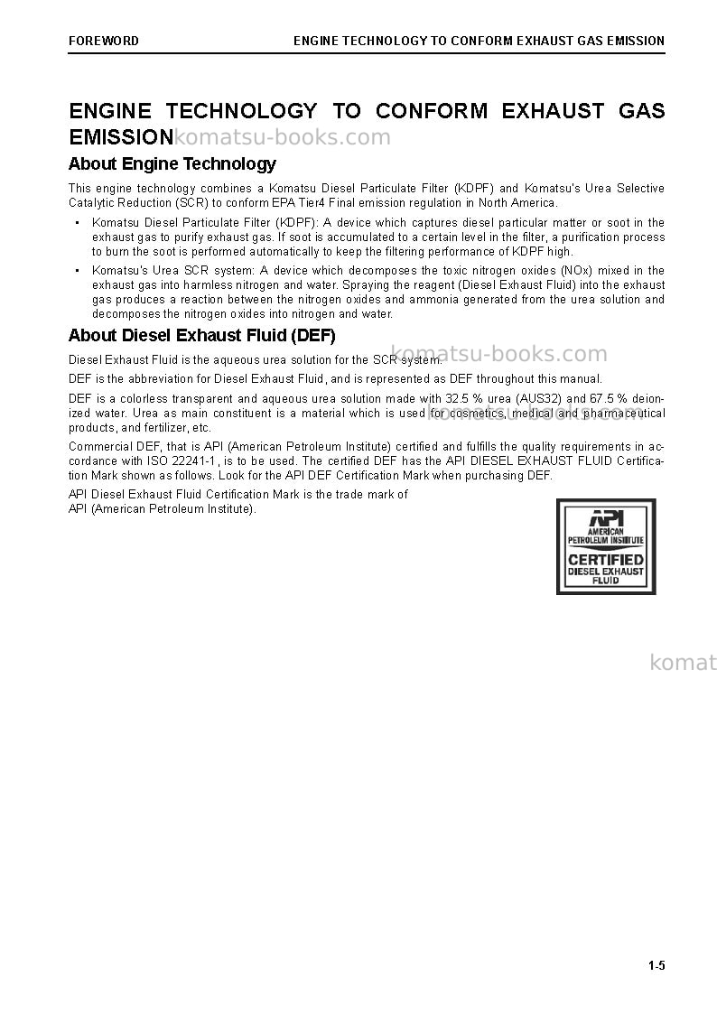 Komatsu wa270-8jpn Operation manual cover Page 6 Komatsu wa270-8jpn Operation manual cover Page 6