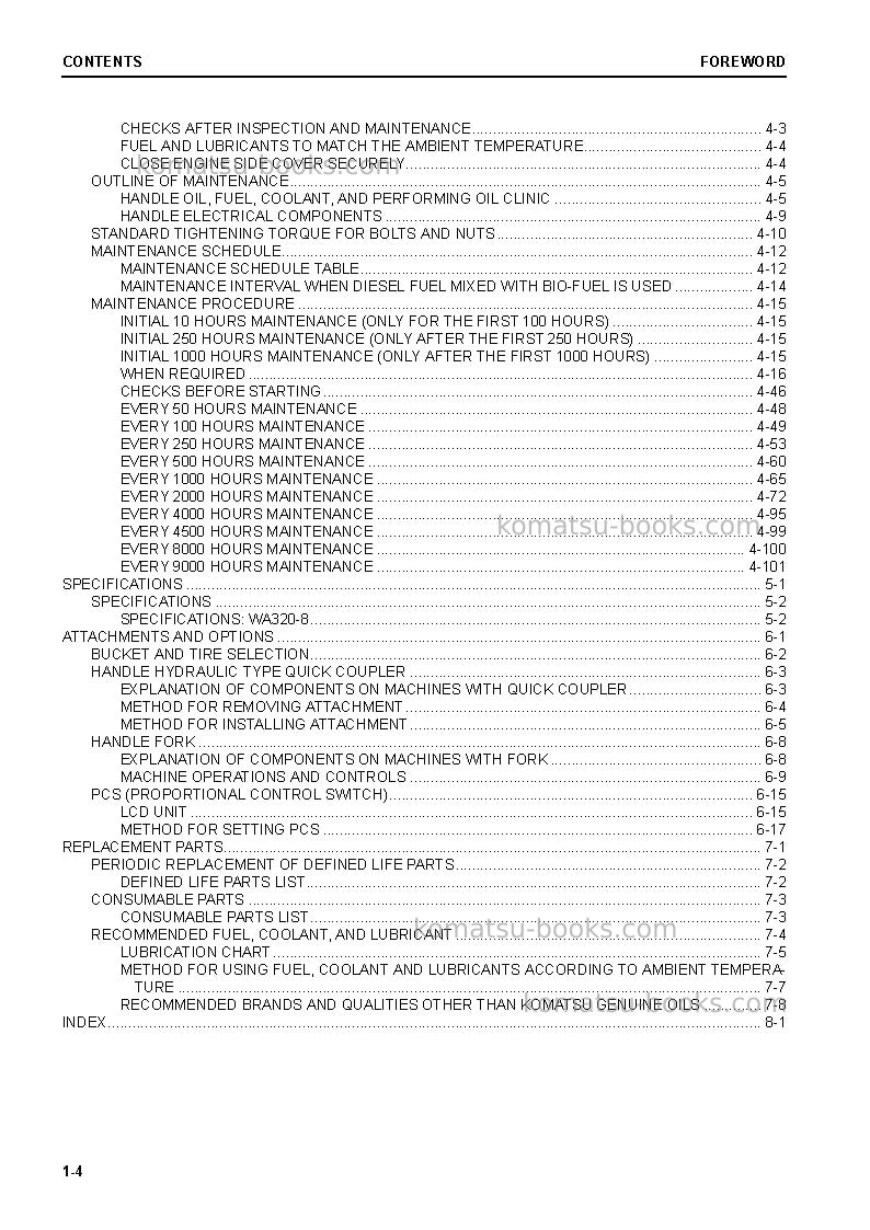 Komatsu wa320-8jpn Operation manual cover Page 6