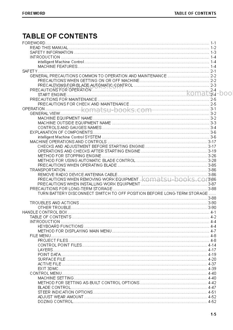 Komatsu d65exi-18jpn Operation manual cover Page 6 Komatsu d65exi-18jpn Operation manual cover Page 6