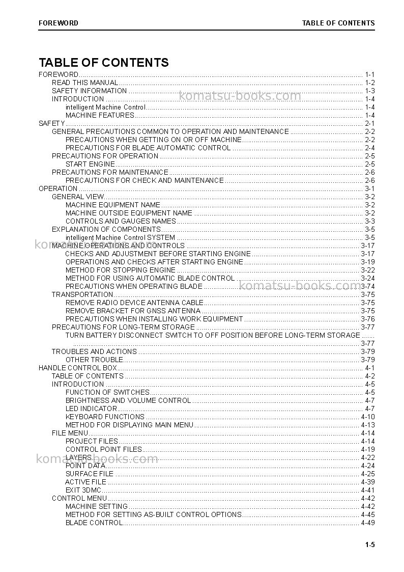 Komatsu d85pxi-18jpn Operation manual cover Page 6 Komatsu d85pxi-18jpn Operation manual cover Page 6
