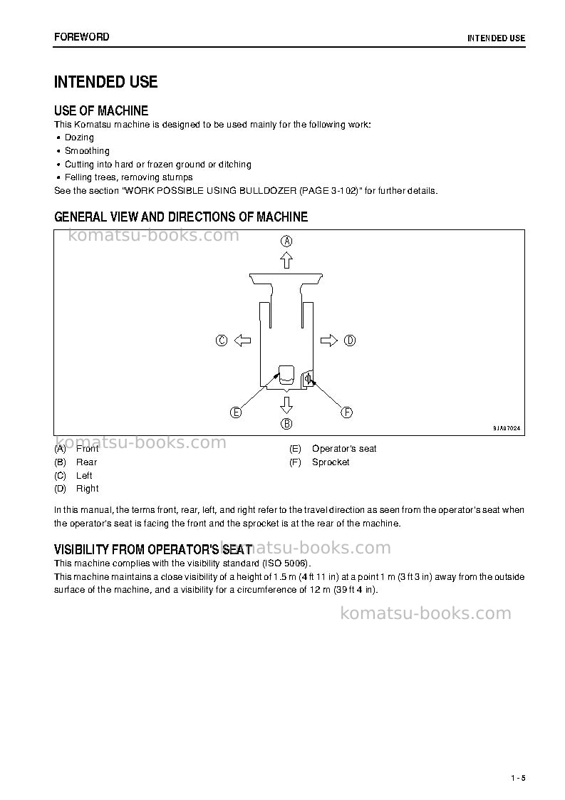 Komatsu d39ex-22jpn Operation manual cover Page 6 Komatsu d39ex-22jpn Operation manual cover Page 6