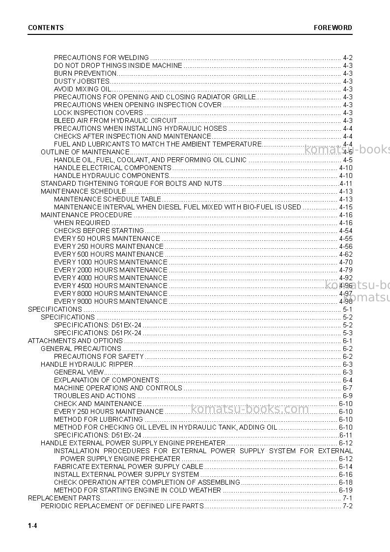 Komatsu d51px-24jpn Operation manual cover Page 6 Komatsu d51px-24jpn Operation manual cover Page 6
