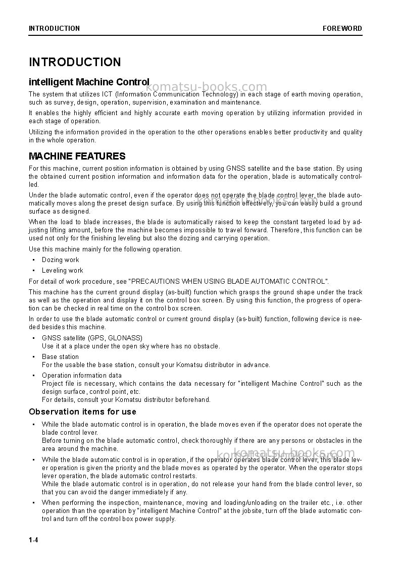 Komatsu d65exi-18jpn Operation manual cover Page 6