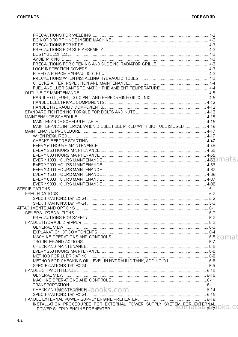 Komatsu d61px-24jpn Operation manual cover Page 6 Komatsu d61px-24jpn Operation manual cover Page 6