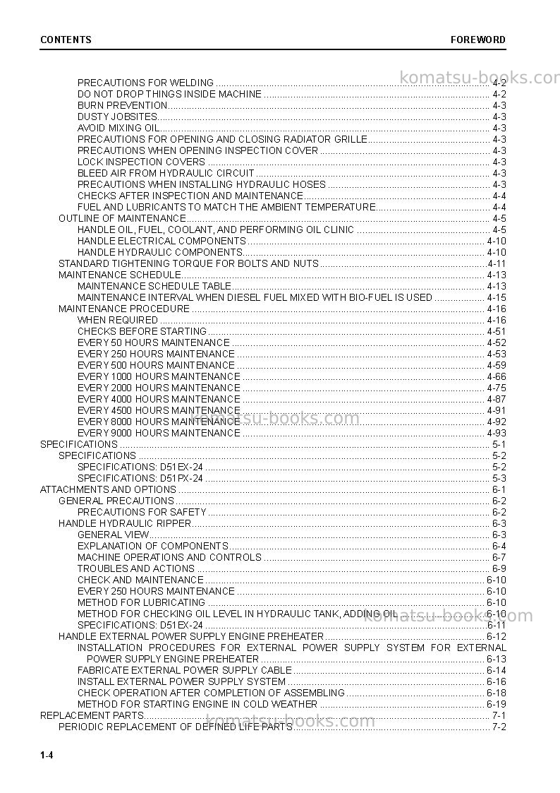 Komatsu d51ex-24jpn-for north america, gateway function controller Operation manual cover Page 6 Komatsu d51ex-24jpn-for north america, gateway function controller Operation manual cover Page 6
