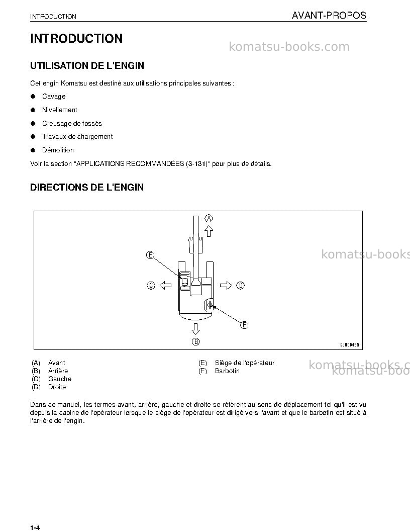 Komatsu pc600-8jpn Manuel d'utilisation couverture Page 6 Komatsu pc600-8jpn Manuel d'utilisation couverture Page 6