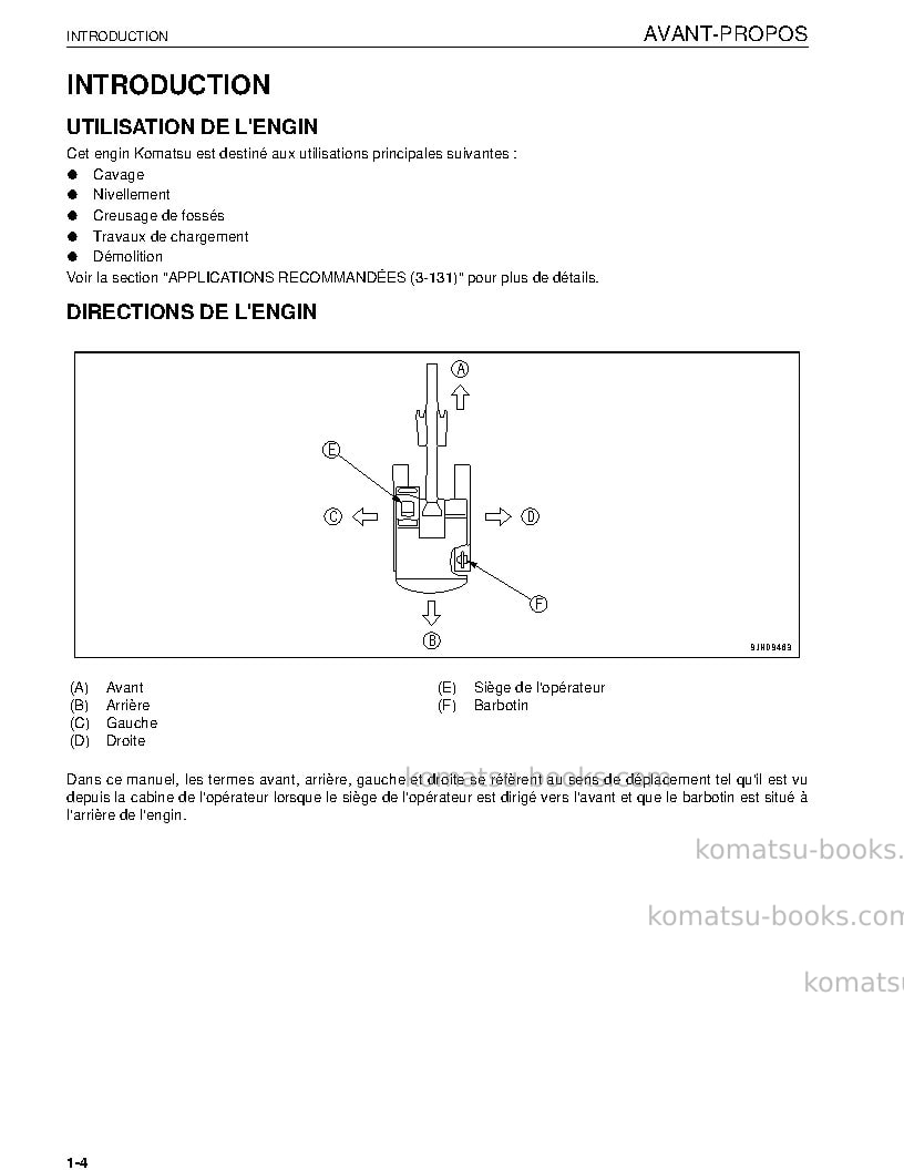 Komatsu pc850se-8jpn Manuel d'utilisation couverture Page 6 Komatsu pc850se-8jpn Manuel d'utilisation couverture Page 6
