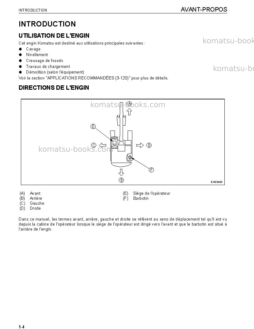 Komatsu pc228us-3jpn-e0 Manuel d'utilisation couverture Page 6 Komatsu pc228us-3jpn-e0 Manuel d'utilisation couverture Page 6