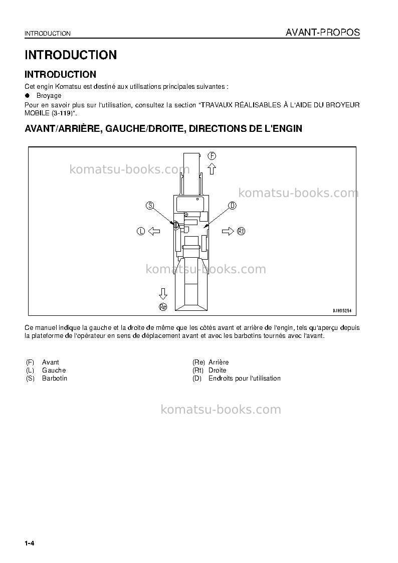 Komatsu br380jg-1jpn-e0 Manuel d'utilisation couverture Page 6