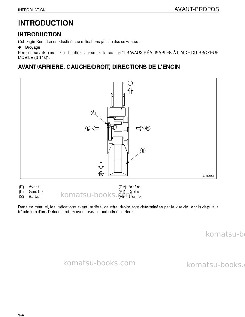 Komatsu br580jg-1jpn Manuel d'utilisation couverture Page 6