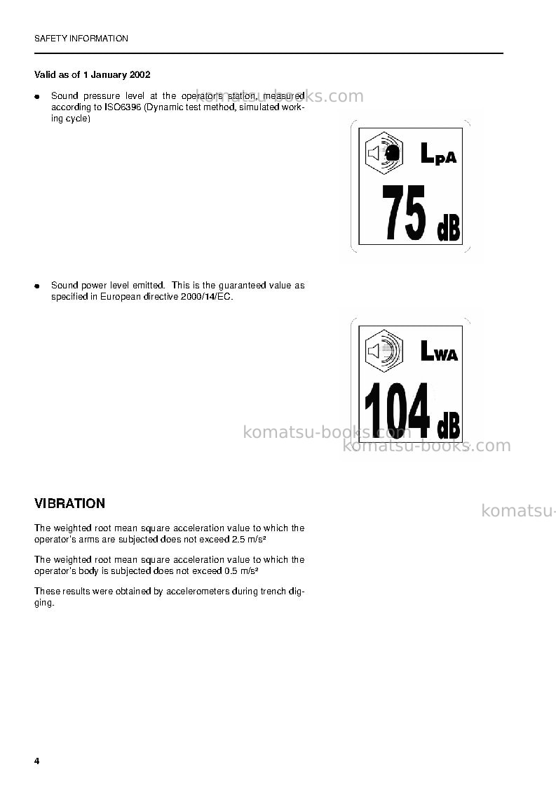 Komatsu pc200en-6gbr-k Operation manual cover Page 6 Komatsu pc200en-6gbr-k Operation manual cover Page 6