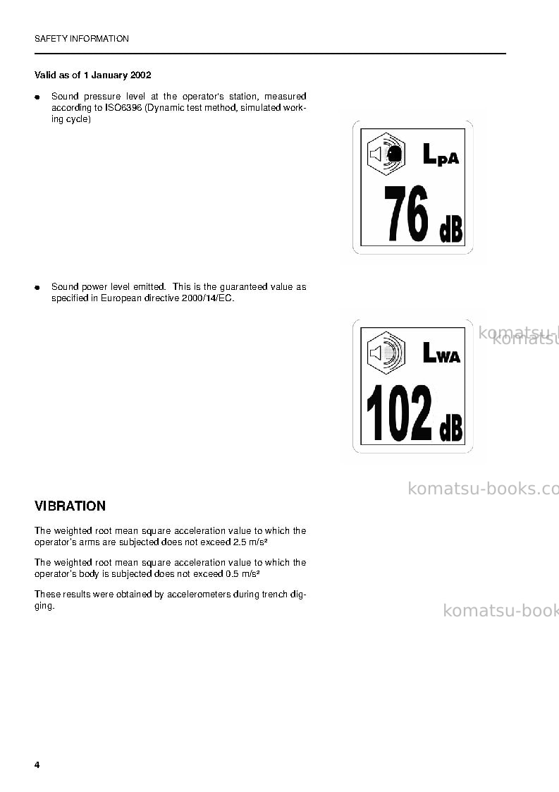 Komatsu pc180lc-6gbr-k Operation manual cover Page 6 Komatsu pc180lc-6gbr-k Operation manual cover Page 6
