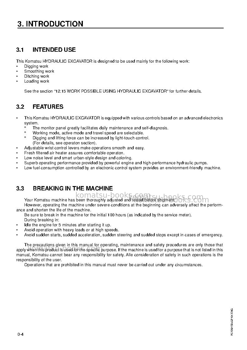Komatsu pc130-6gbr-k Operation manual cover Page 6 Komatsu pc130-6gbr-k Operation manual cover Page 6