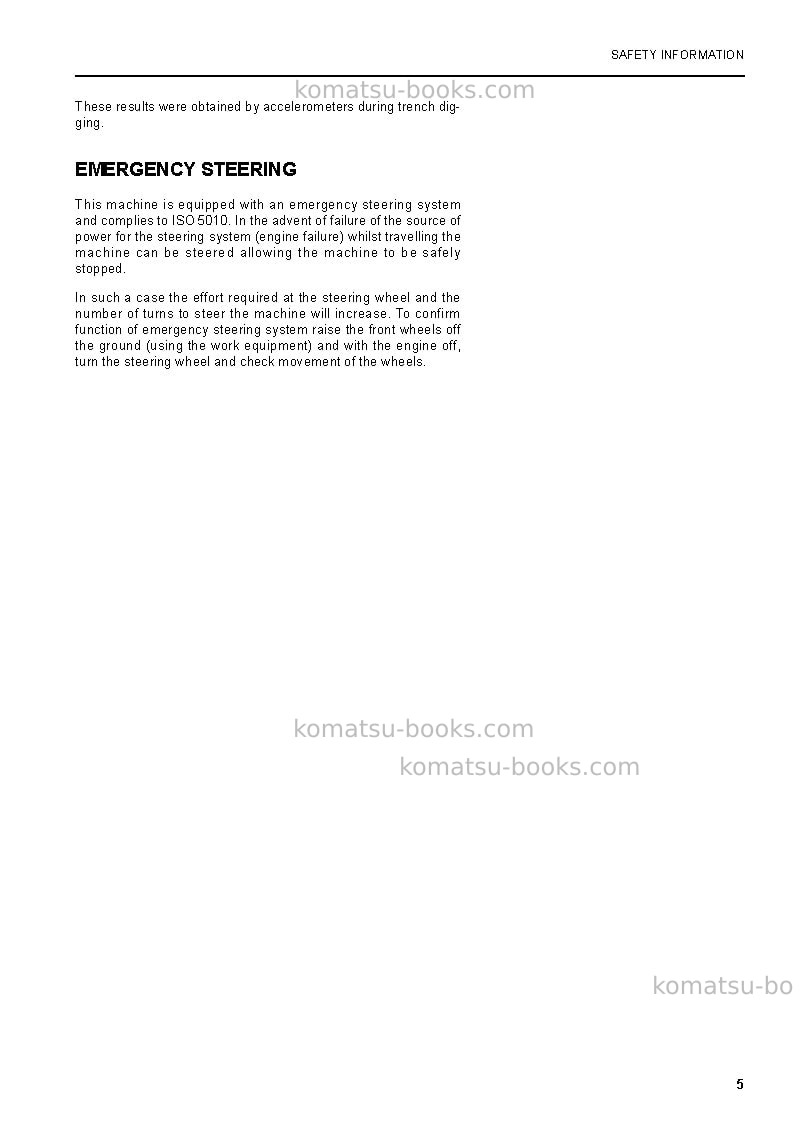 Komatsu pw130es-6gbr-k Operation manual cover Page 6