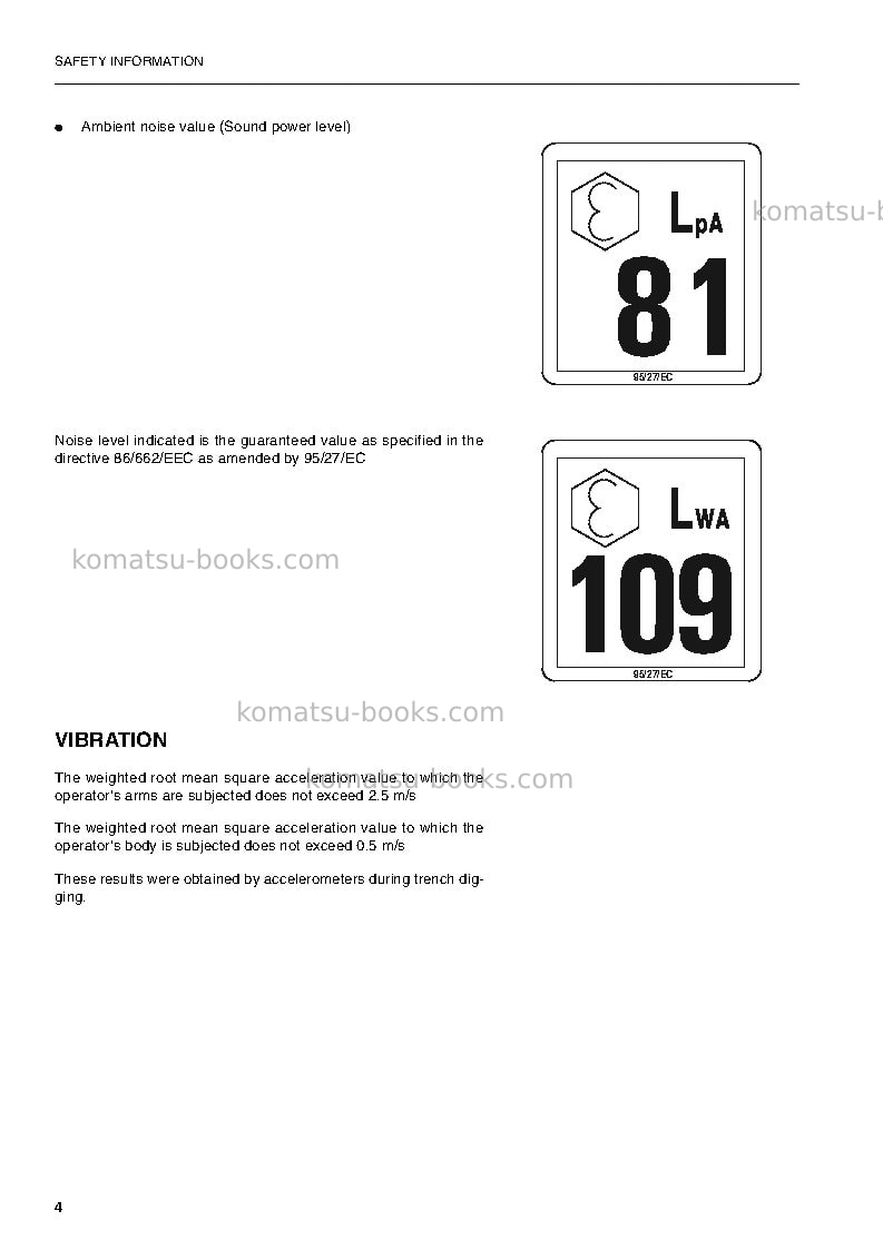 Komatsu pc450-6gbr-k Operation manual cover Page 6