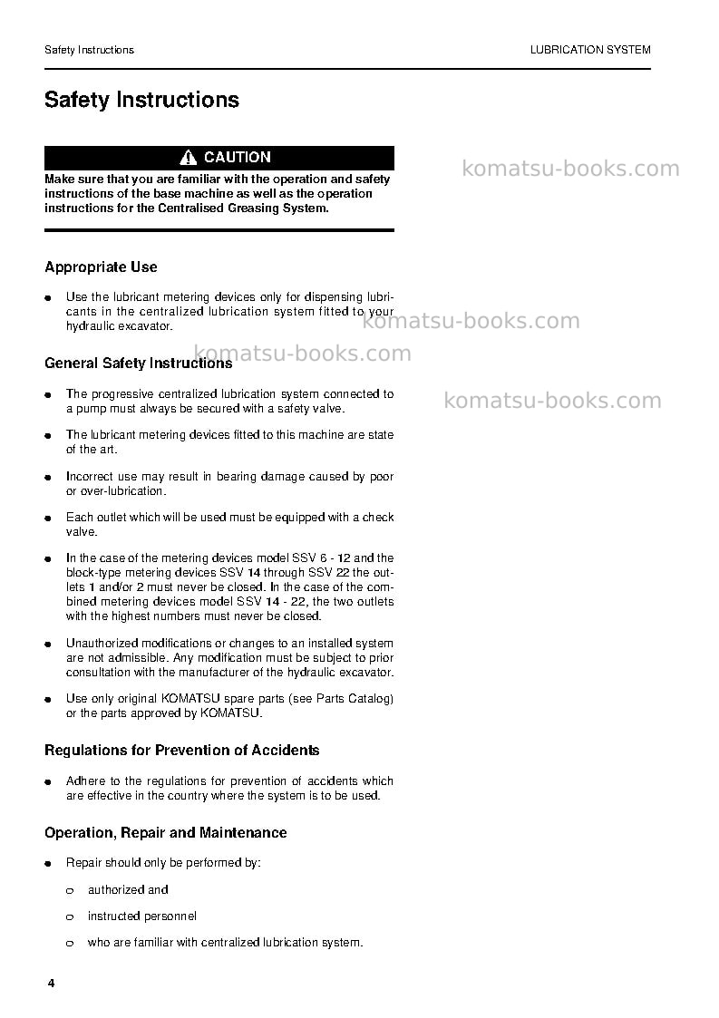 Komatsu pc210-7gbr-k Operation manual cover Page 6 Komatsu pc210-7gbr-k Operation manual cover Page 6