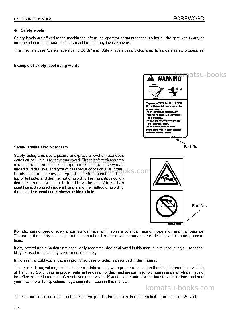 Komatsu pc228uslc-3gbr Operation manual cover Page 6 Komatsu pc228uslc-3gbr Operation manual cover Page 6