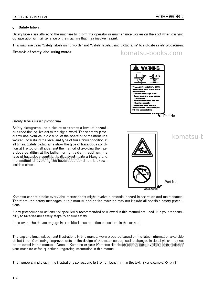Komatsu pc750lc-7gbr-k Operation manual cover Page 6 Komatsu pc750lc-7gbr-k Operation manual cover Page 6