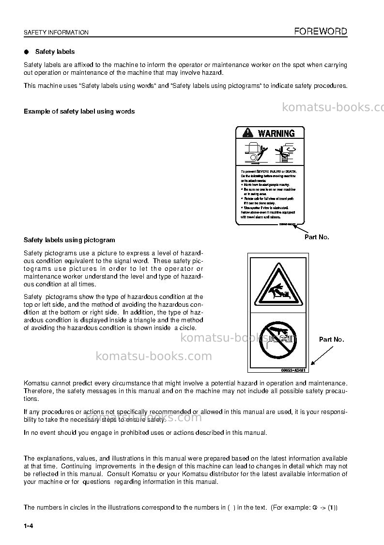 Komatsu pc450lc-7gbr-k Operation manual cover Page 6 Komatsu pc450lc-7gbr-k Operation manual cover Page 6
